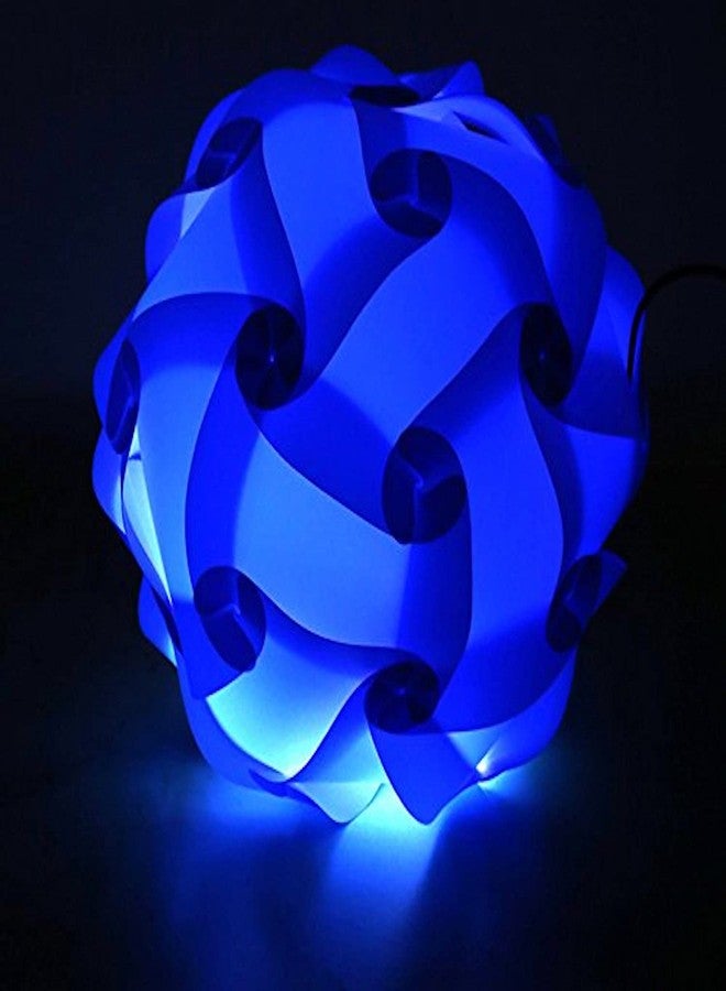 ALiLa Jigsaw Puzzle Ball Kandil Lantern - DIY Decorative Diwali & Christmas Hanging Lamp for Balcony, Living Room, Bedroom, Festive Décor, Self-Assembly (Blue) - Image 1